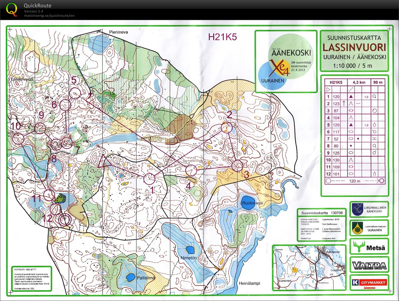 SM-Keskimatka 2013, karsinta (21-09-2013)