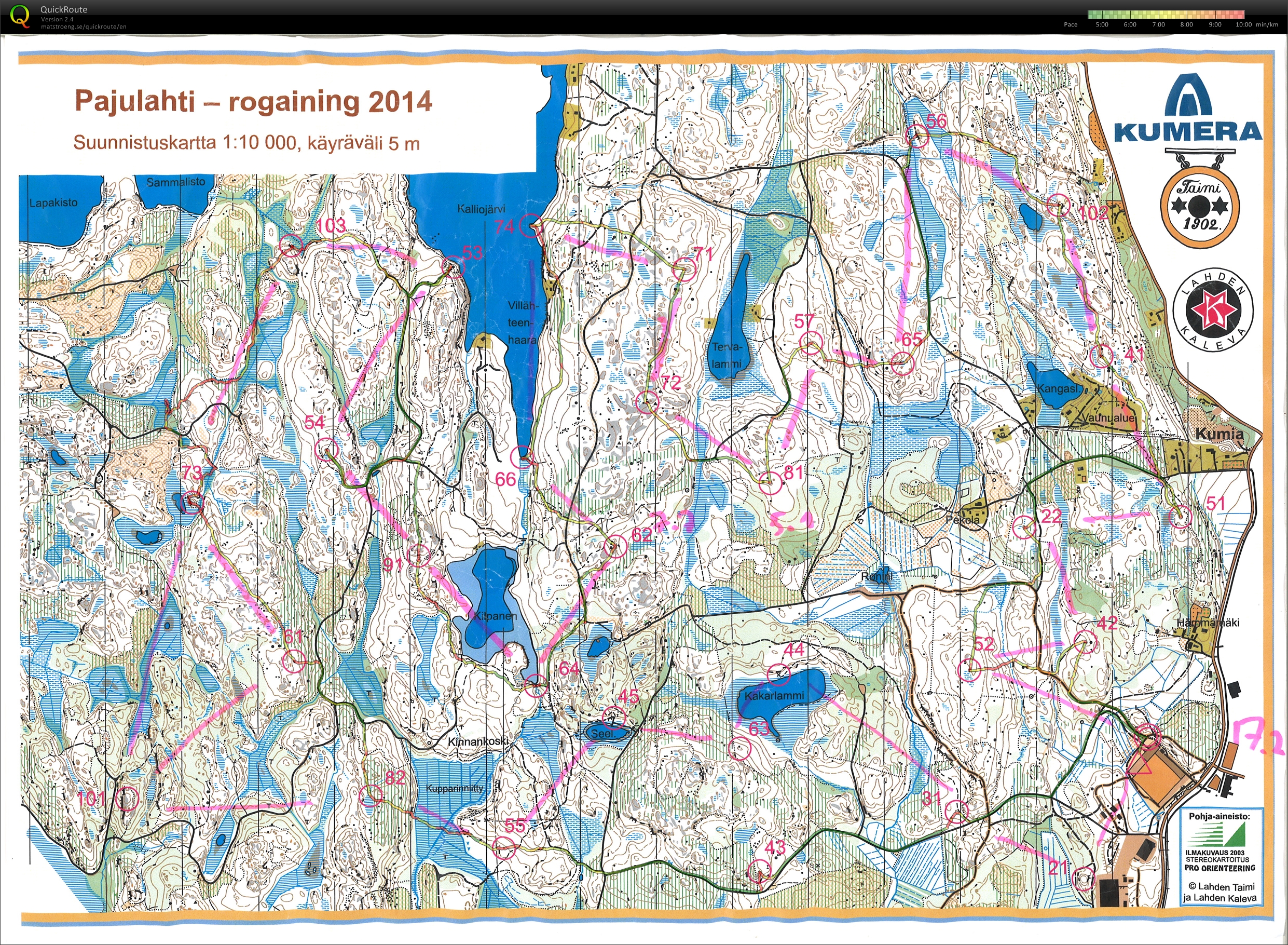 KK rogaining 2h (2014-11-15)