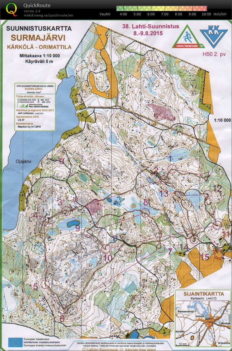 Lahtisuunnistus 2. päivä (2015-08-09)