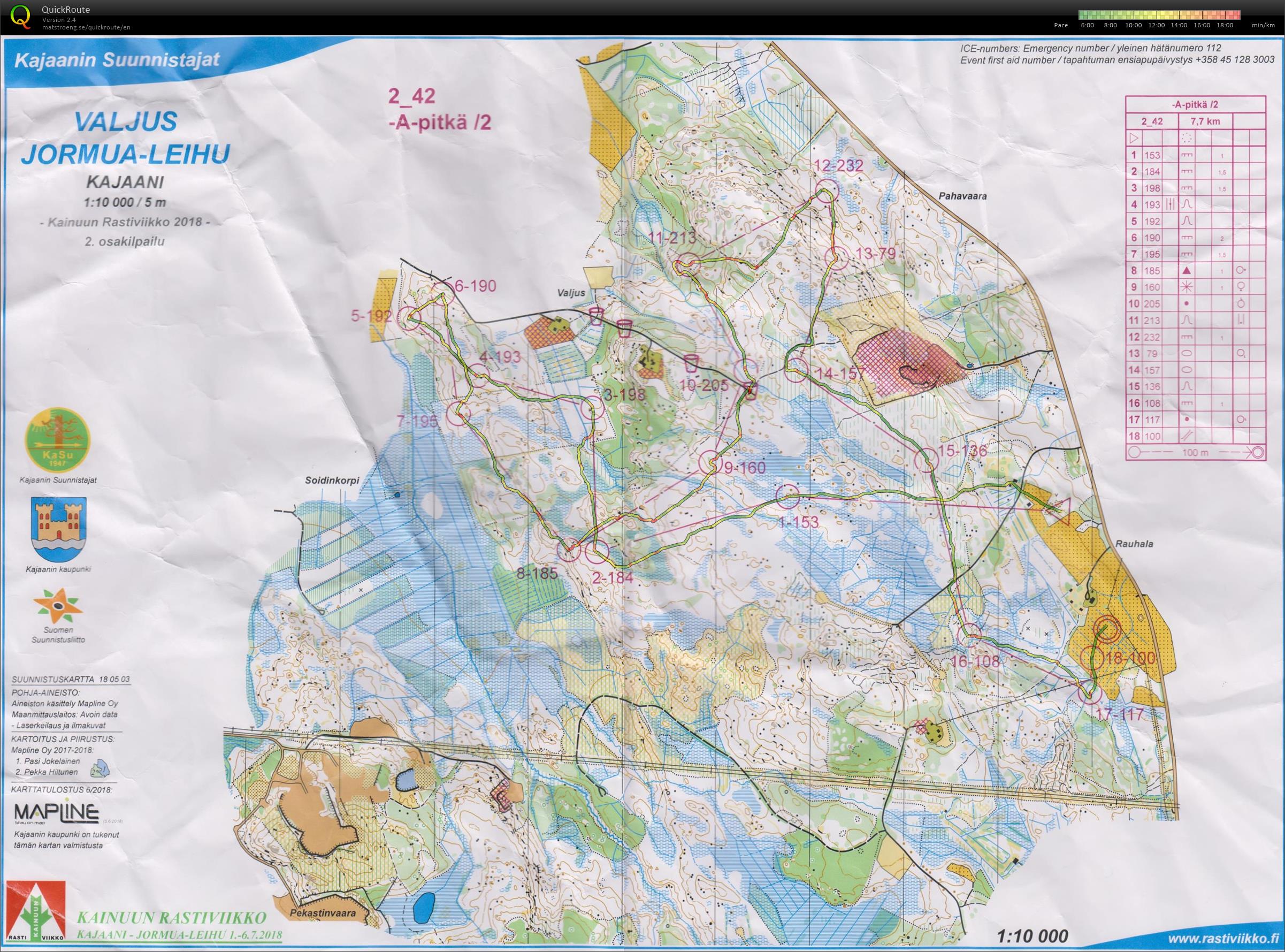 Kainuun Rastiviikko 2.os. kunto A-pitkä (2018-07-03)